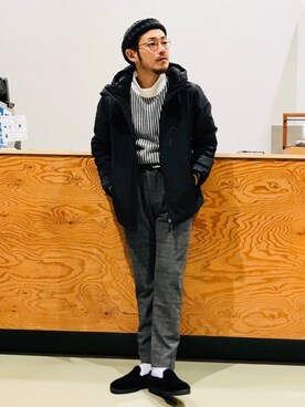 「グレンチェック」｜「アイテム（ブルゾン）」を使った、soulmanさん（メンズ・163cm）の冬コーディネート
