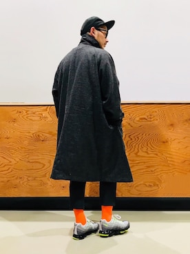 「カラーソックス」｜「アイテム（チェスターコート）」を使った、soulmanさん（メンズ・163cm）の冬コーディネート