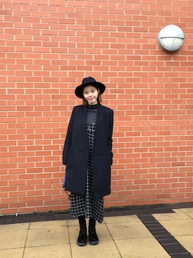 「MANGO（マンゴ）のアイテム（ダウンジャケット/コート）」を使った、eva.chさん（レディース・168cm）の冬コーディネート