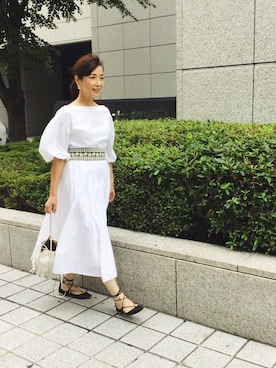 「Aquazzura（アクアズーラ）のアイテム」を使った、la gracieuxさん（レディース・165cm）の夏コーディネート