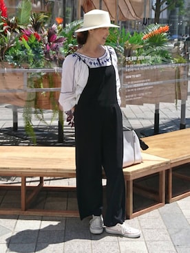 「plage（プラージュ）のアイテム（サロペット/オーバーオール）」を使った、la gracieuxさん（レディース・165cm）の春コーディネート