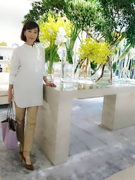 「Drawer（ドゥロワー）のアイテム（パンツ）」を使った、la gracieuxさん（レディース・165cm）の秋コーディネート