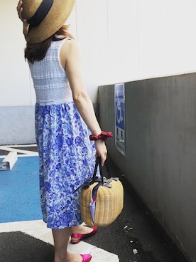 「cache cache（カシュ カシュ）のアイテム（かごバッグ）」を使った、⭐️Ⓜ︎aYuⓂ︎i⭐️さん（レディース・157cm）の夏コーディネート