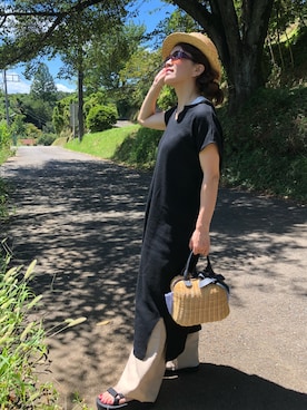 「cache cache（カシュ カシュ）のアイテム（かごバッグ）」を使った、⭐️Ⓜ︎aYuⓂ︎i⭐️さん（レディース・157cm）の夏コーディネート