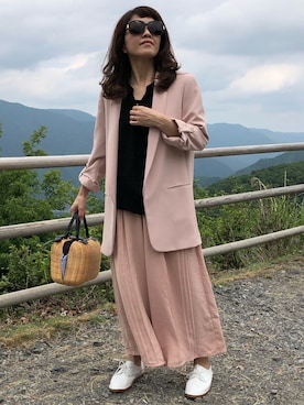 「cache cache（カシュ カシュ）のアイテム（かごバッグ）」を使った、⭐️Ⓜ︎aYuⓂ︎i⭐️さん（レディース・157cm）の夏コーディネート