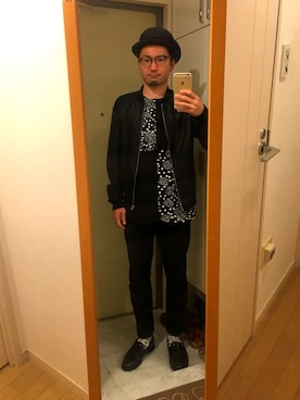 「お祭り」｜「アイテム（ライダースジャケット）」を使った、青井貴治（ヴェートーベン）さん（メンズ・171cm）の秋コーディネート