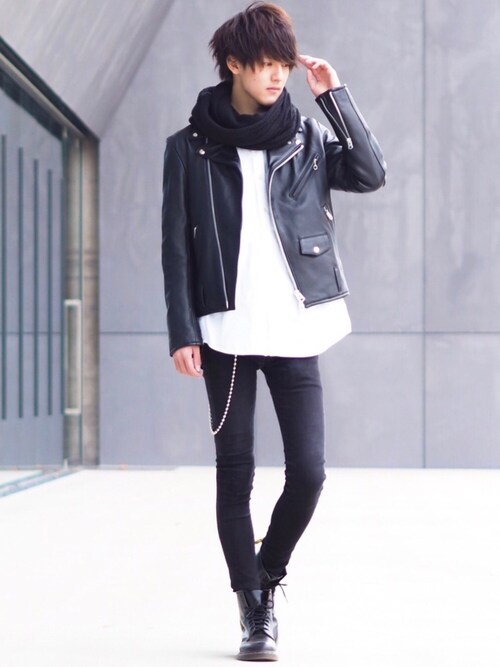 ユウ Jackroseのライダースジャケットを使ったコーディネート Wear