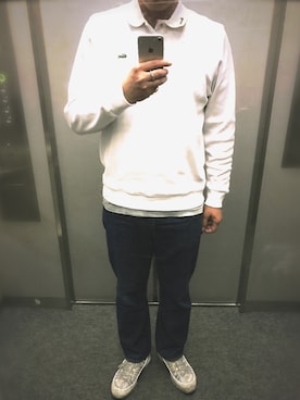 「Supreme （シュプリーム）のアイテム（ポロシャツ、ホワイト系）」を使った、Su®︎さん（メンズ・178cm）の夏コーディネート