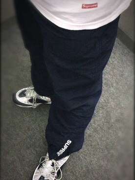 「Supreme （シュプリーム）のアイテム（Tシャツ/カットソー、ホワイト系）」を使った、Su®︎さん（メンズ・178cm）の夏コーディネート