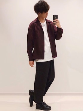 「THEE（シー）のアイテム（スラックス）」を使った、たいち / モテ男製造機 さん（メンズ・170cm）の秋コーディネート