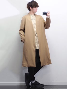 「STUDIOUS（ステュディオス）のアイテム（ノーカラージャケット）」を使った、たいち / モテ男製造機 さん（メンズ・170cm）の秋コーディネート