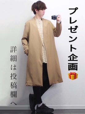 「STUDIOUS（ステュディオス）のアイテム（ノーカラージャケット）」を使った、たいち / モテ男製造機 さん（メンズ・170cm）の春コーディネート