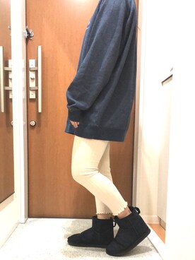 「flower（フラワー）のアイテム（レギンス/スパッツ）」を使った、m.さん（レディース・161cm）の冬コーディネート