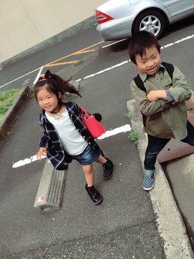 「R（アール）のアイテム（その他）」を使った、y..chan❤︎さん（キッズ・130cm）の冬コーディネート