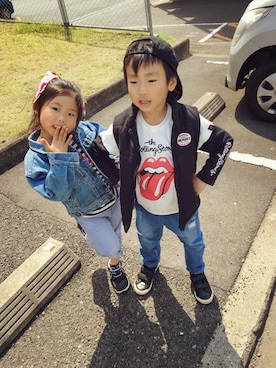 「R（アール）のアイテム（その他）」を使った、y..chan❤︎さん（キッズ・130cm）の冬コーディネート