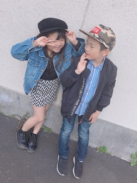 「R（アール）のアイテム（その他）」を使った、y..chan❤︎さん（キッズ・130cm）の冬コーディネート