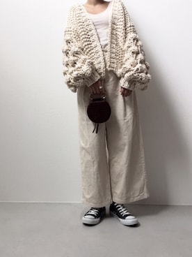 「STUDIOUS（ステュディオス）のアイテム（ハンドバッグ）」を使った、Uさん（レディース・165cm）の秋コーディネート