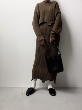 「白ソックス」｜Uさん（レディース・165cm）の冬コーディネート