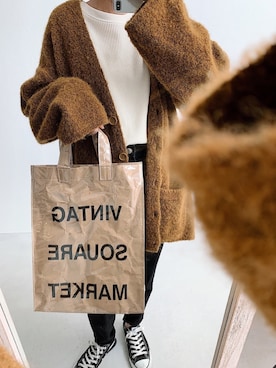 「マムジーンズ」｜Uさん（レディース・165cm）の冬コーディネート