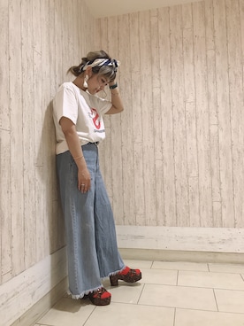 「赤い靴下」｜ORientalTRaffic高田馬場さん（レディース・153cm）の春コーディネート