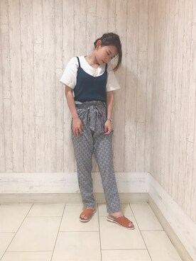「GRL（グレイル）のアイテム（キャミソール）」を使った、ORientalTRaffic高田馬場さん（レディース・156cm）の春コーディネート