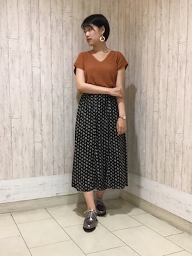 「Simplicite（サンプリシテ）のアイテム」を使った、ORientalTRaffic高田馬場さん（レディース・163cm）の夏コーディネート