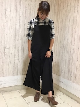 「オリエンタルトラフィック」｜「アイテム（ブーティ）」を使った、ORientalTRaffic高田馬場さん（レディース・163cm）の秋コーディネート