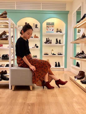 「オリエンタルトラフィック」｜「アイテム（ブーティ）」を使った、ORientalTRaffic高田馬場さん（レディース・163cm）の秋コーディネート