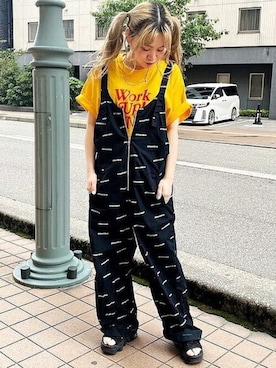 「RNA（アールエヌエー）のアイテム（オールインワン・サロペット）」を使った、RNA MEDIA ZOZOTOWN STAFFさん（レディース・152cm）の夏コーディネート