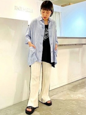 タンクトップを使った サックスブルー の人気ファッションコーディネート Wear