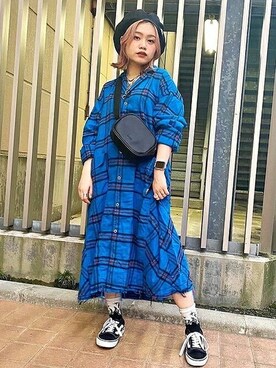 「RNA」｜「アイテム（ハンチング/ベレー帽）」を使った、RNA MEDIA ZOZOTOWN STAFFさん（レディース・153cm）の秋コーディネート