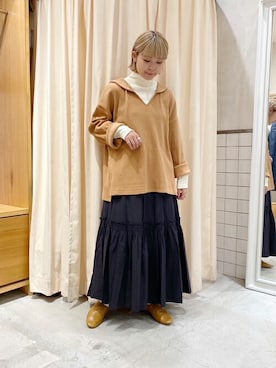 「ティアードスカート」｜「アイテム（その他トップス）」を使った、RNA MEDIA ZOZOTOWN STAFFさん（レディース・161cm）の秋コーディネート