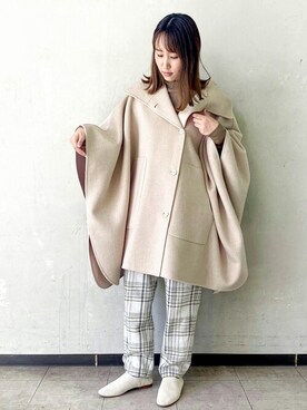 「ナチュラル」｜「アイテム（ポンチョ）」を使った、RNA MEDIA ZOZOTOWN STAFFさん（レディース・160cm）の秋コーディネート