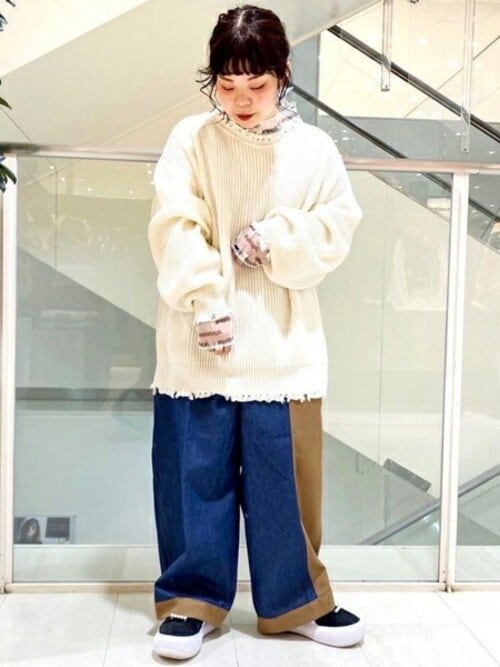 RNA ジーンズ デニム デニムパンツ R3916 デニムコンビソフトバルーン  