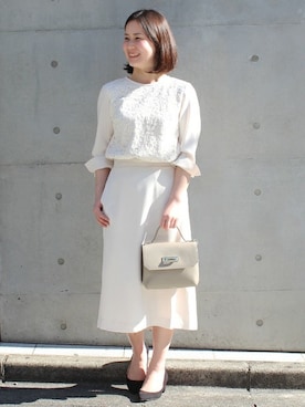 「ivory court（アイボリーコート）のアイテム（ショルダーバッグ）」を使った、N.MURATAさん（レディース・157cm）の春コーディネート