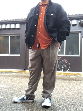 「superNova.（スーパーノヴァ）のアイテム（スラックス）」を使った、大三郎さん（メンズ・168cm）の春コーディネート