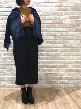 「オリエンタルトラフィック」｜「アイテム（デニムジャケット）」を使った、haradarieさん（レディース・162cm）の秋コーディネート