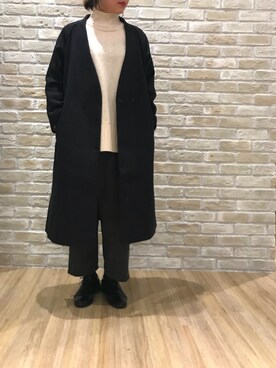「ラップパンツ」｜「アイテム（ノーカラージャケット）」を使った、haradarieさん（レディース・162cm）の秋コーディネート