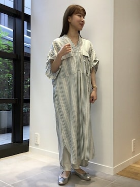 「SHIPS for women」｜「アイテム（シャツワンピース）」を使った、WOMEN'S STAFFさん（レディース・153cm）の春コーディネート