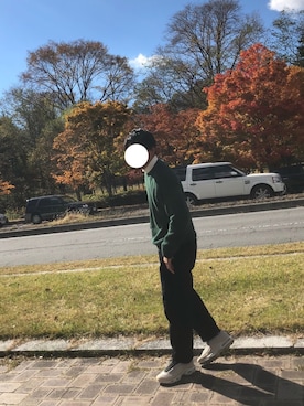 「Eddie Bauer（エディーバウアー）のアイテム（ニット/セーター）」を使った、ryotaさん（メンズ・177cm）の秋コーディネート
