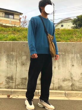 「Eddie Bauer（エディーバウアー）のアイテム（ニット/セーター）」を使った、ryotaさん（メンズ・177cm）の秋コーディネート