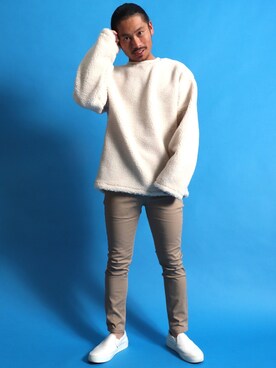 「アイテム（スリッポン）」を使った、【BAYBLO】Officialさん（メンズ・172cm・20代）の冬コーディネート