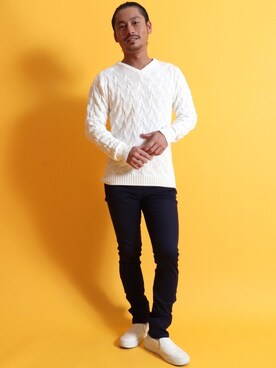 「アイテム（スリッポン）」を使った、【BAYBLO】Officialさん（メンズ・172cm・20代）の冬コーディネート