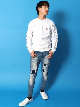「アイテム（スリッポン）」を使った、【BAYBLO】Officialさん（メンズ・172cm・20代）の冬コーディネート