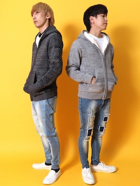 「アイテム（スリッポン）」を使った、【BAYBLO】Officialさん（メンズ・172cm・20代）の冬コーディネート