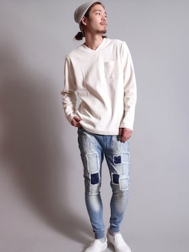 「アイテム（スリッポン）」を使った、【BAYBLO】Officialさん（メンズ・172cm・20代）の冬コーディネート