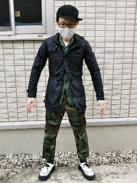 「NIRVANA（ニルヴァーナ）のアイテム（パンツ）」を使った、スズキさん（メンズ・165cm）の冬コーディネート