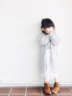 「フェリシモキッズ（フェリシモキッズ）のアイテム」を使った、akarinaさん（キッズ・90cm）の冬コーディネート