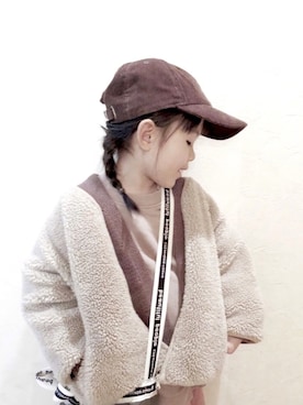 「URBAN RESEARCH Sonny Label（アーバンリサーチサニーレーベル）のアイテム（帽子）」を使った、akarinaさん（キッズ・110cm）の冬コーディネート
