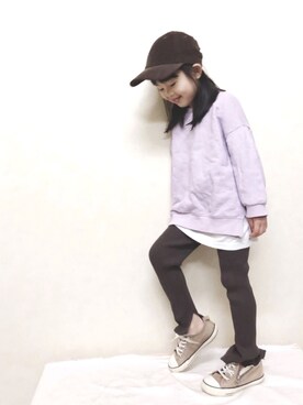 「URBAN RESEARCH Sonny Label（アーバンリサーチサニーレーベル）のアイテム（帽子）」を使った、akarinaさん（キッズ・110cm）の冬コーディネート